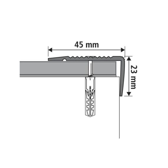 Trapprofiel Rvs 45X23X1900Mm