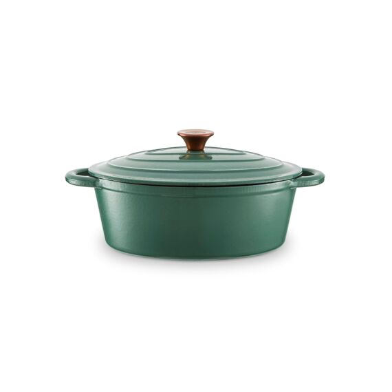 Barbary & Oak Foundry Braadpan Gietijzer Ovaal Groen 29Cm