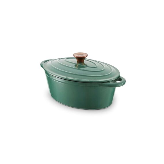 Barbary & Oak Foundry Braadpan Gietijzer Ovaal Groen 29Cm