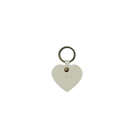 Leeff Hart Sleutelhanger Helen Creme - Liefs Leer Beige 7 X 7 X 0,5 Cm