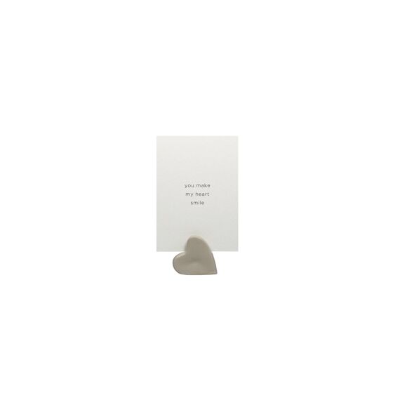 Leeff Kaarthouder Claire Met Kaart - You Make My Heart Smile Keramiek Taupe 4 X 1 X 3 Cm