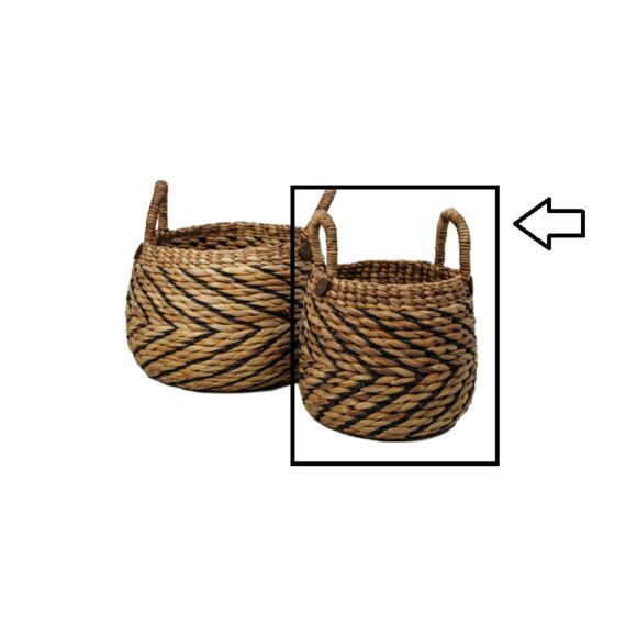 Mand Waterhyacint Naturel/Zwart D40X42Cm