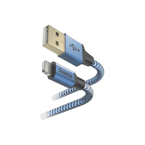 Hama Usb-Kabel Reflectief Usb-A Naar Lightning 1.5M Blauw