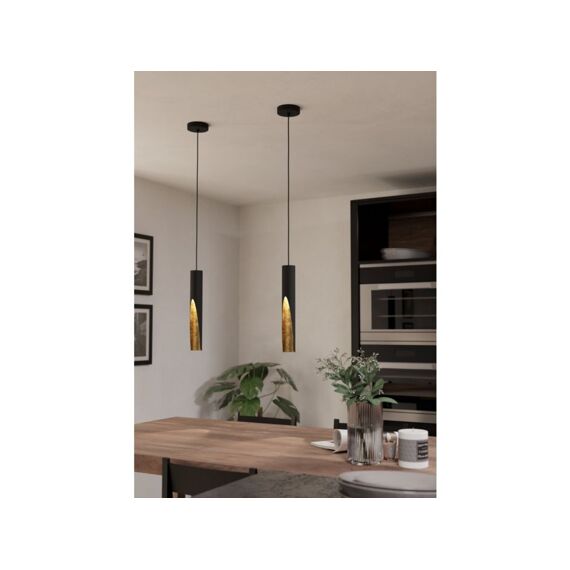 Eglo Barbotto Hanglamp Zwart/Goud Hl/1 Gu10