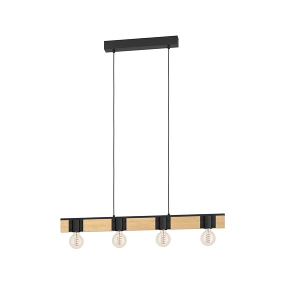 Eglo Bailrigg Hanglamp Zwart/Hout E27