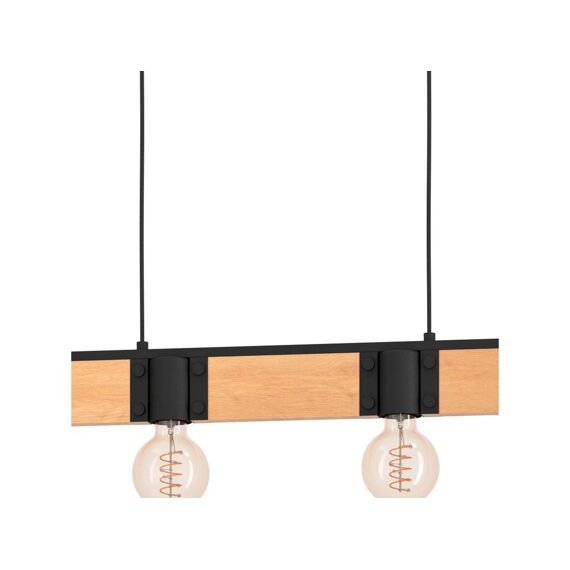 Eglo Bailrigg Hanglamp Zwart/Hout E27