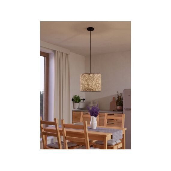 Eglo Butterburn Hanglamp Beige Textiel Met Berkenblad Hl/1