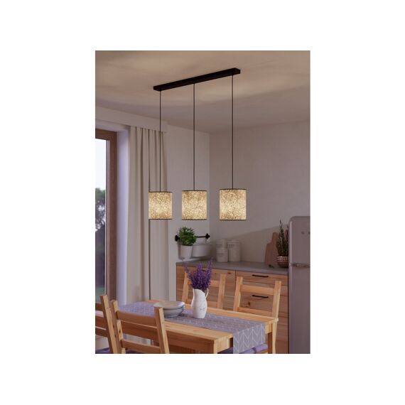 Eglo Butterburn Hanglamp Beige Textiel Met Berkenblad Hl/3