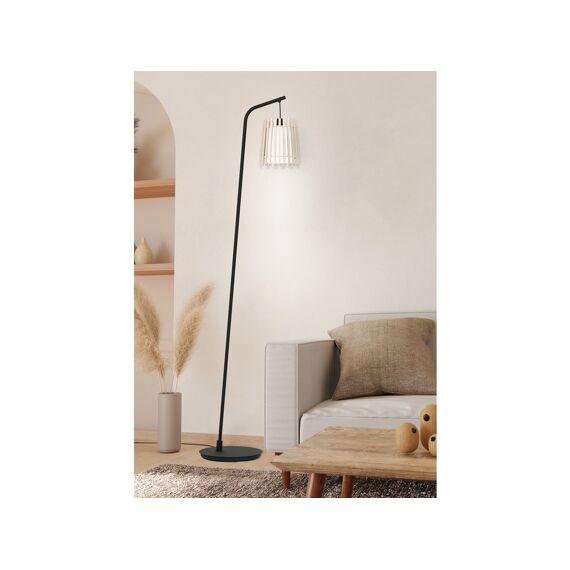 Eglo Fattoria Vloerlamp Zwart/Bruin/Wit Stl/1 E27