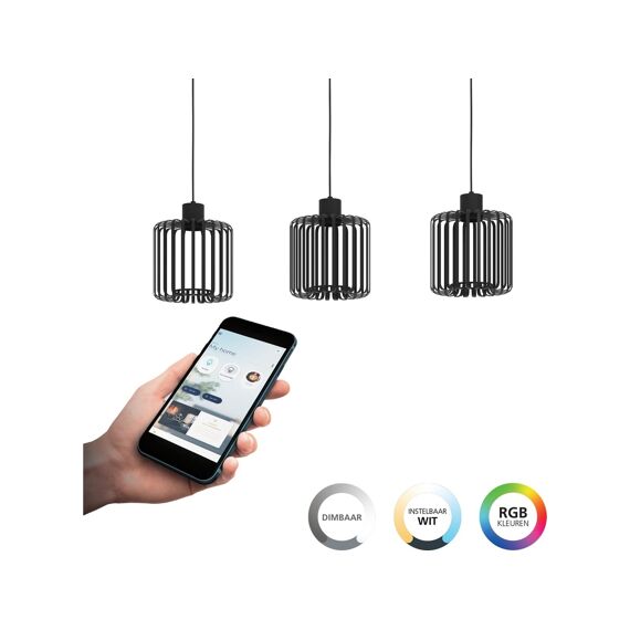 Eglo Ginestrone Z Hanglamp Led Zwart/Wit Hl/3