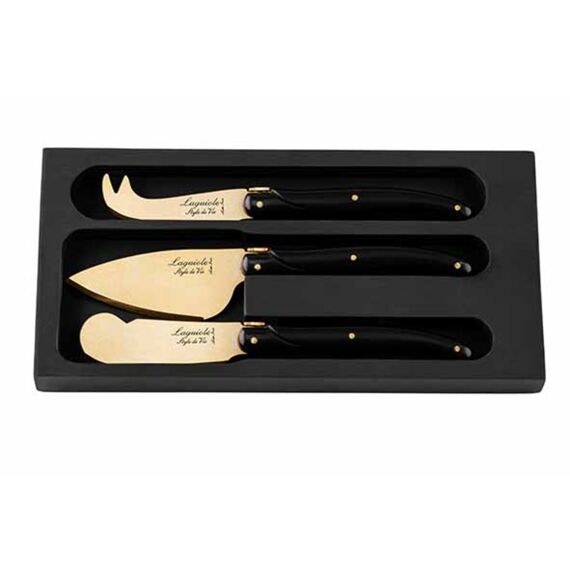 Laguiole Prestige Line Kaasmessenset Gold Stonewash 3St.