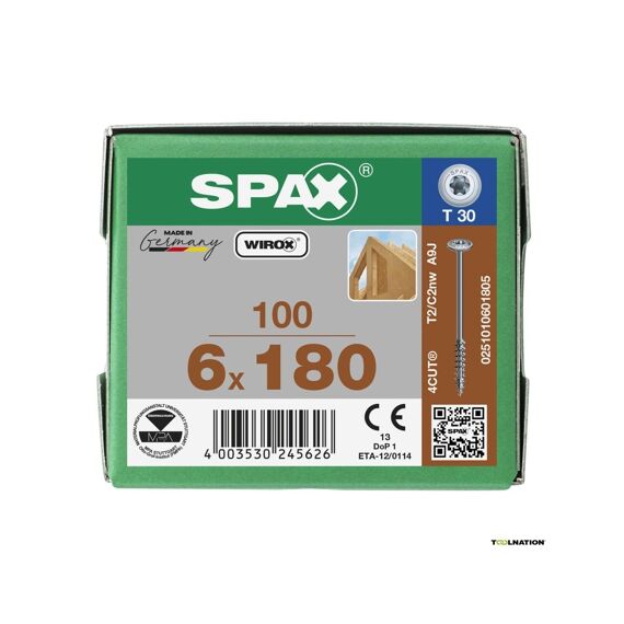 Spax Hi.Force Wirox 6X180 Box 100 Stuks