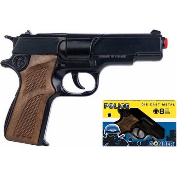 Gonher Police Pistol 8 Shots Black Box Astra