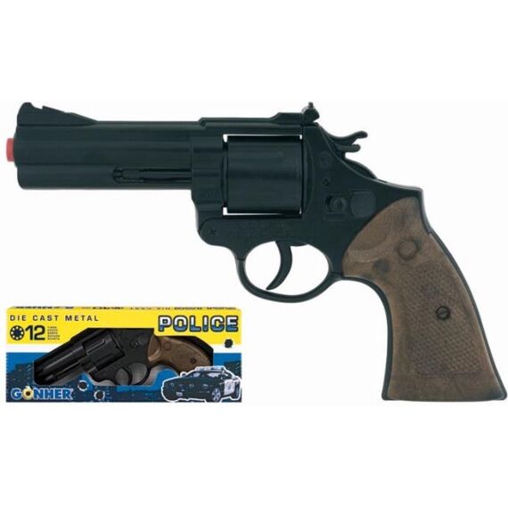 Gonher Police Revolver 12 Shots Black Box Magnum