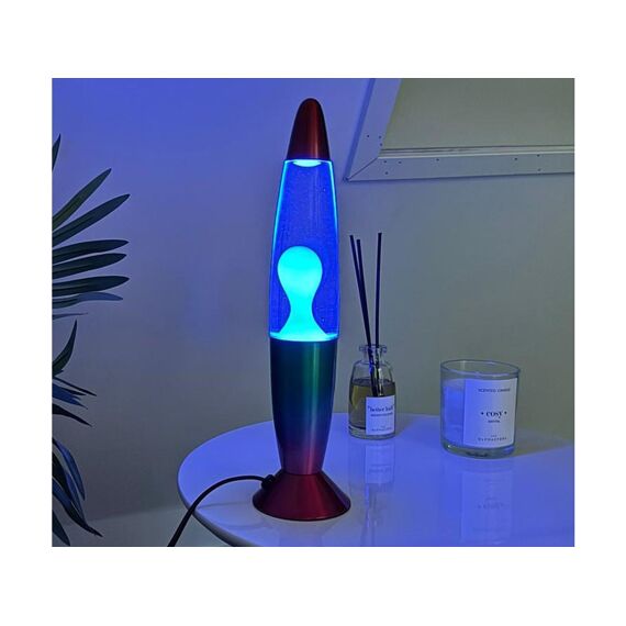 I Total Lava Lamp Led Rainbow Basis Met Witte Liquid