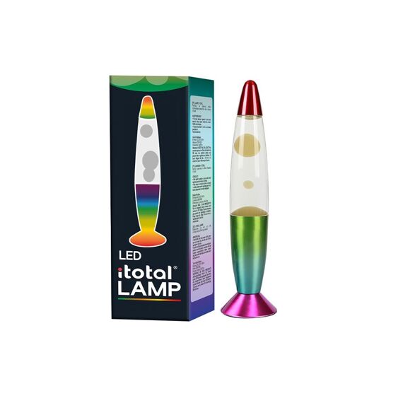 I Total Lava Lamp Led Rainbow Basis Met Witte Liquid