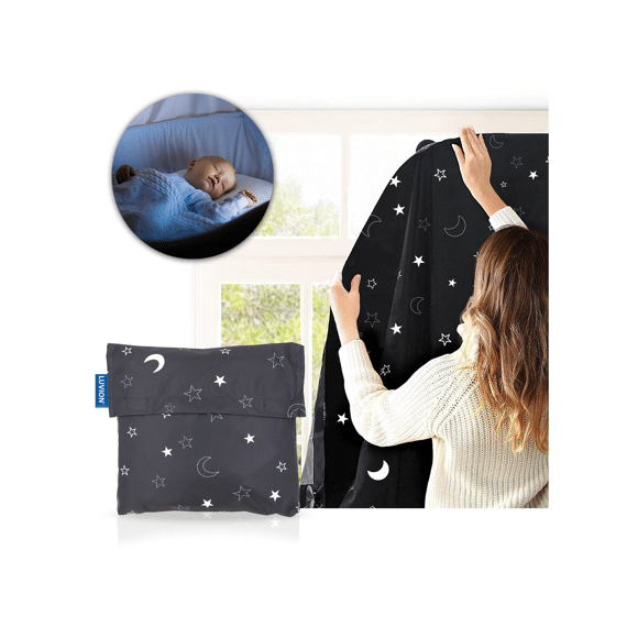 Luvion Black Out Verduisteringsgordijn 200X130Cm 30 Zuignappen Black Stars