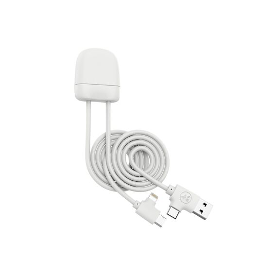 Cellularline Ice C-Multi Laadkabel - 2X Usb-C 1X Lightning 1X Usb-A - 1M Wit