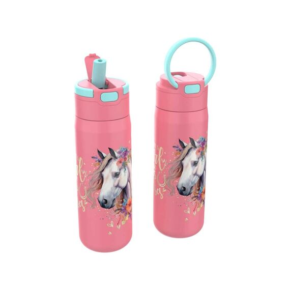 Lunch Buddies Rvs Waterfles 600Ml Paard