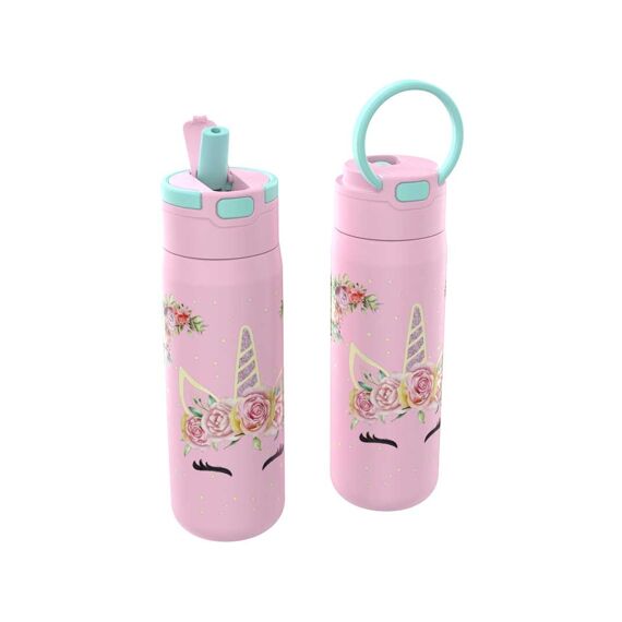 Lunch Buddies Rvs Waterfles 600Ml Unicorn Flower