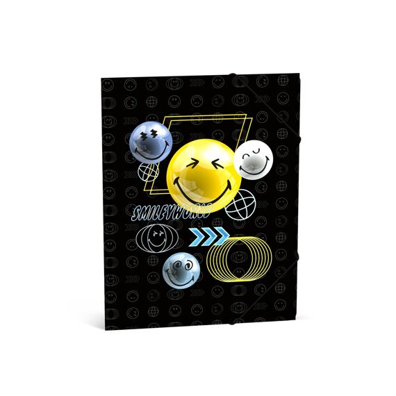 Smiley World Meta Adventure Elastomap A4 Met Grote Smiley Zwart