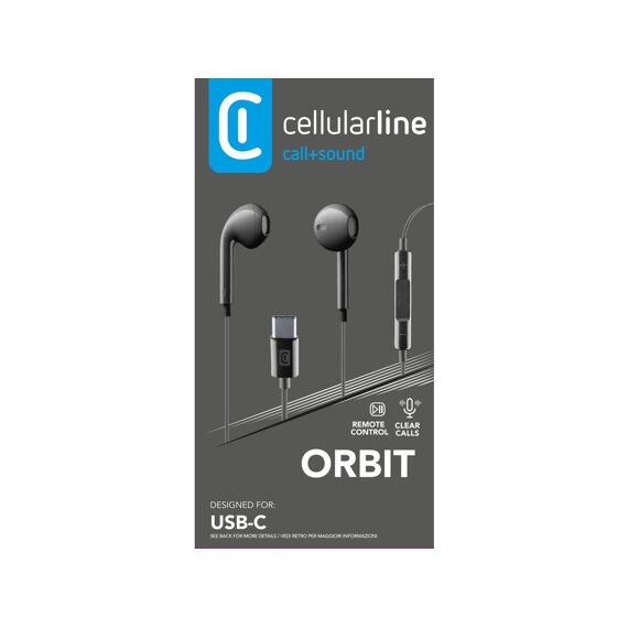 Cellularline Orbit In Ear Hoofdtelefoon Usb-C Zwart