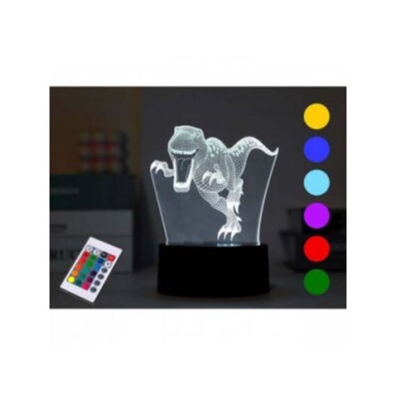 I Total 3D Led Lamp Gigantosaurus Met Touch Basis En Afstandsbediening 7 Kleuren 11X15.5Cm