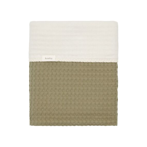 Koeka Wiegdeken Cotton Fleece Wafel Amsterdam 75X100Cm Moss