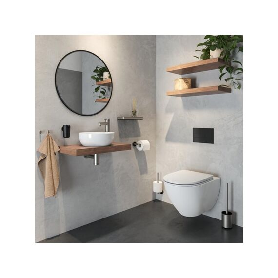 Tiger Cooper Toiletborstel Met Houder Vrijstaand Rvs Geborsteld / Zwart