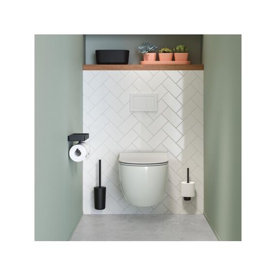Tiger Carv Toiletrolhouder Met Planchet Zwart