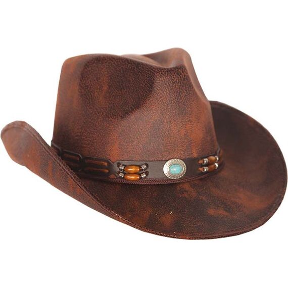 Hoed Cowboy Leather Look