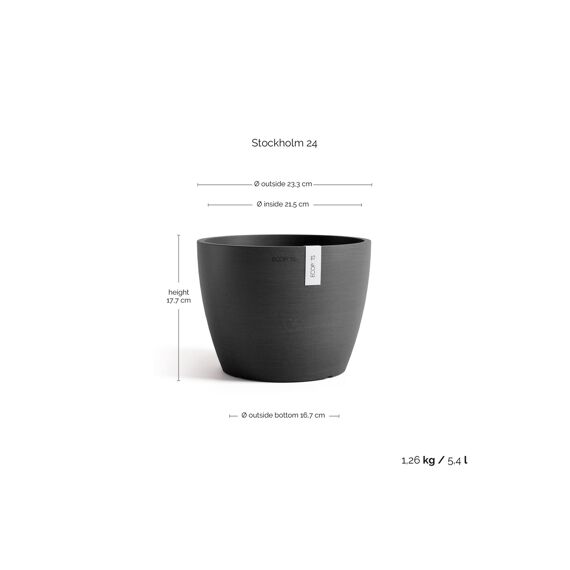 Ecopot Stockholm 24 Dark Grey