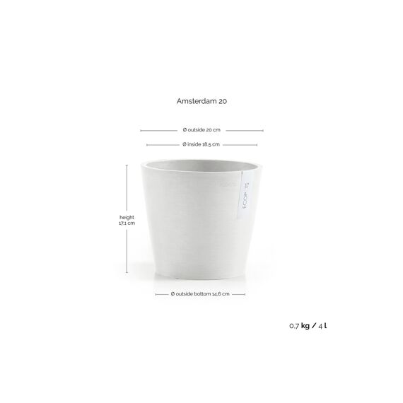 Ecopot Amsterdam 20 Pure White