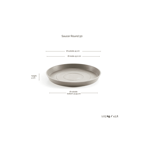 Ecopot Saucer Round 50 Taupe