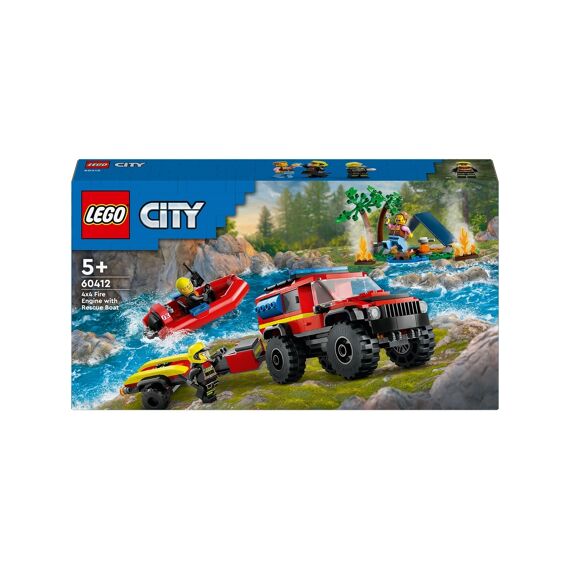 LEGO City 60412 4X4 Brandweerauto Met Reddingsboot