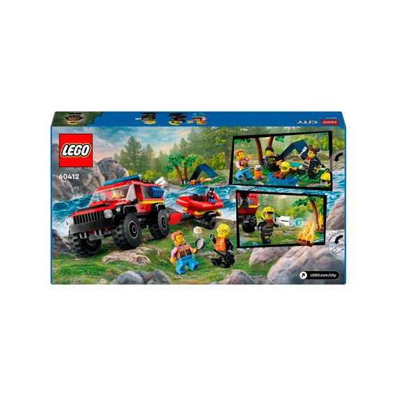 LEGO City 60412 4X4 Brandweerauto Met Reddingsboot