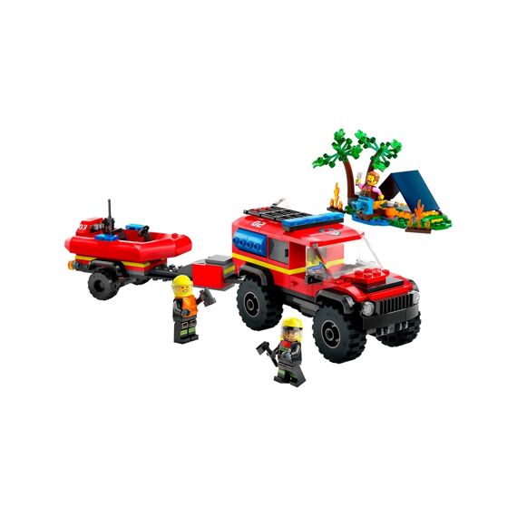 LEGO City 60412 4X4 Brandweerauto Met Reddingsboot