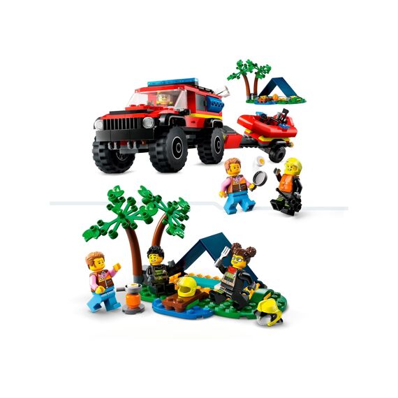 LEGO City 60412 4X4 Brandweerauto Met Reddingsboot