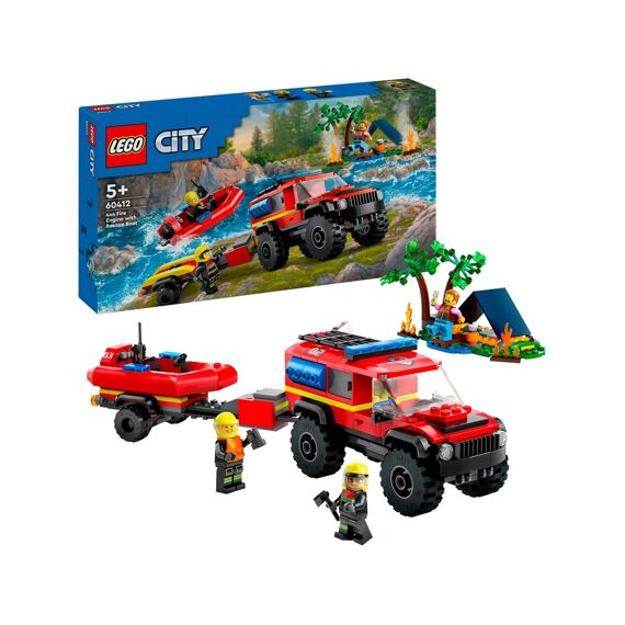 LEGO City 60412 4X4 Brandweerauto Met Reddingsboot