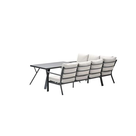 Sergio Lounge/Dining Set 3-Delig Links Carbon Black/Desert Sand