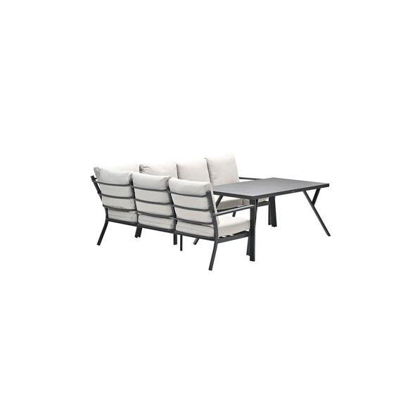 Sergio Lounge/Dining Set 3-Delig Links Carbon Black/Desert Sand