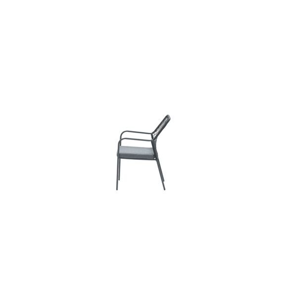 Dido Dining Fauteuil Carbon Black - Rope Black - Mystic Grey