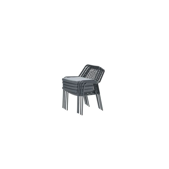 Dido Dining Fauteuil Carbon Black - Rope Black - Mystic Grey