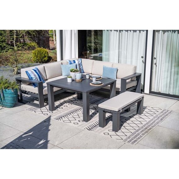 Cube Hoek Loungeset 3-Dlg Carbon Black/Desert Sand