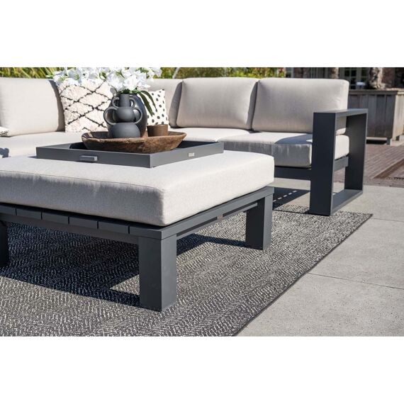 Cube Lounge Tafel 100X100Xh30Cm Carbon Black/Desert Sand