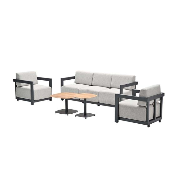 Serena Loungeset 5-Delig Carbon Black/Merino Sand/Teak Look