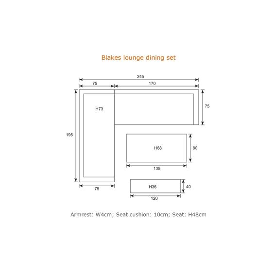 Blakes Lounge/Dining Set 4-Delig Links Carbon Black/Reflex Black