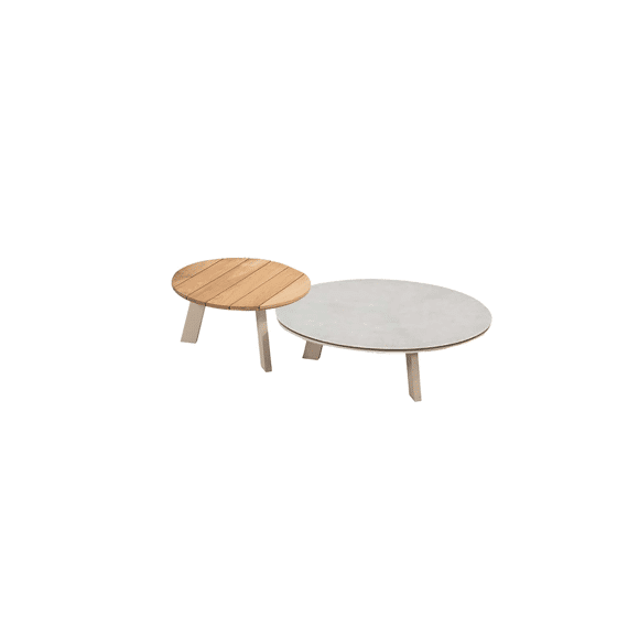 4 Seasons Emma Koffietafels Teak Top Set 65/80Cm Latte