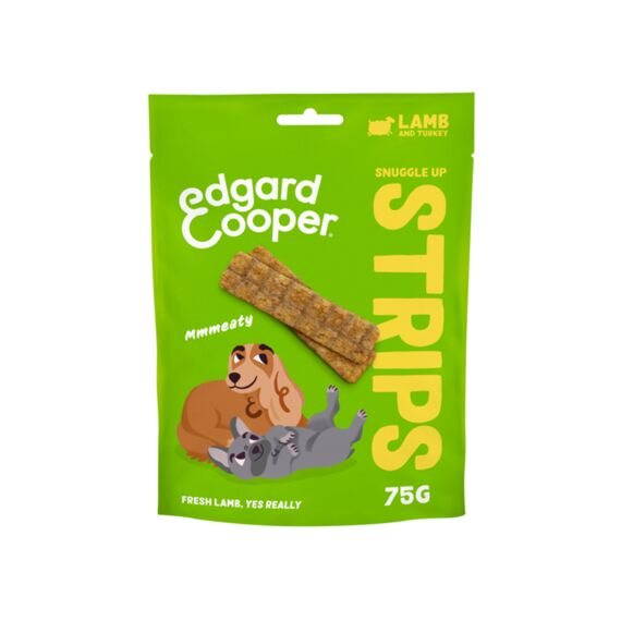 Edgard & Cooper Adult Dog Lamb & Turkey Strips 75Gr