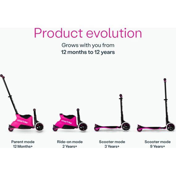 Smartrike Xtend Scooter Ride-On Pink